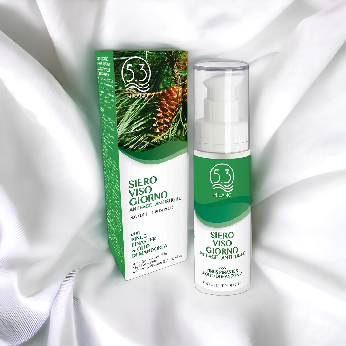 ANTI-AGEING - ANTI-WRINKLE DAY FACIAL SERUM WITH PINUS PINASTER &amp; ALMOND OIL