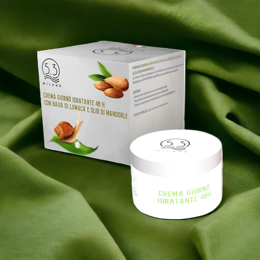 48H hydrating day cream with snail slime and almond oil 